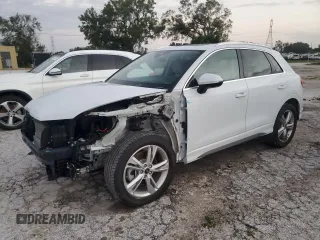 2023 Audi Q3 S line Premium Plus with VIN WA1EECF38P1053165, listed as a Copart auction lot 73147544 with 25,099 mi miles and Salvage Title. Bid and sale history available at carsss.com. Image 1.