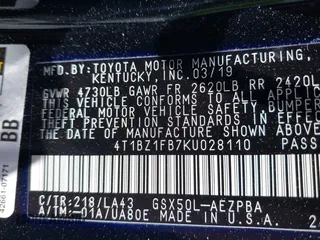 2019 Toyota Avalon XLE z VIN 4T1BZ1FB7KU028110, wystawiony jako IAAI lot #42337287 z przebiegiem 15 478 mil mil oraz . Historia ofert i sprzedaży dostępna na DreamBid. Obrazek 9.