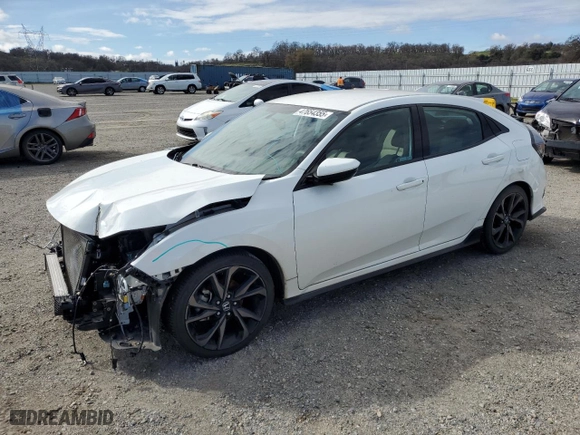 2018 Honda Civic Hatchback Sport with VIN SHHFK7H41JU425295, listed as a Copart auction lot 47654355 with 49,871 mi miles and Salvage Title. Bid and sale history available at carsss.com. Image 1.