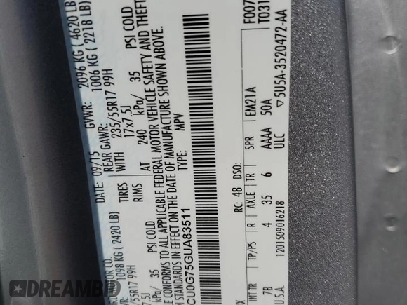 2016 Ford Escape SE with VIN 1FMCU0G75GUA83511, listed as a Copart auction lot 52786185 with 180,001 mi miles and Clean Title. Bid and sale history available at carsss.com. Image 14.