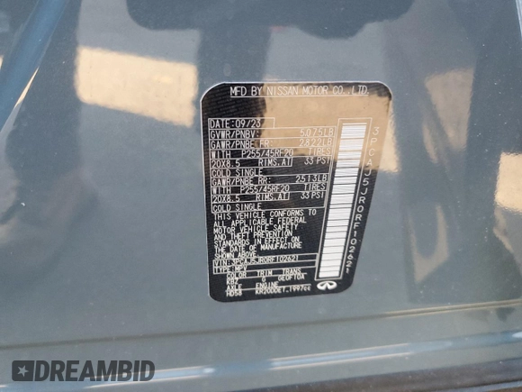 2024 Infiniti QX55 Luxe with VIN 3PCAJ5JR0RF102621, listed as a Copart auction lot 87123474 with Not Provided miles and Salvage Title. Bid and sale history available at DreamBid. Image 15.