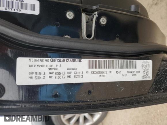 2013 Chrysler 300 with VIN 2C3CCAAG5DH694132, listed as a Copart auction lot 50603075 with 207,549 mi miles and Salvage Title. Bid and sale history available at carsss.com. Image 12.