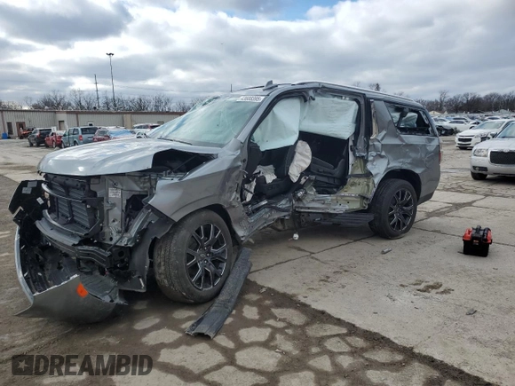 2023 Chevrolet Suburban Premier z VIN 1GNSKFKD6PR329370, wystawiony jako Copart lot #43688395 z przebiegiem Nie podano mil oraz Szkoda całkowita • Salvage title. Historia ofert i sprzedaży dostępna na DreamBid. Obrazek 1.