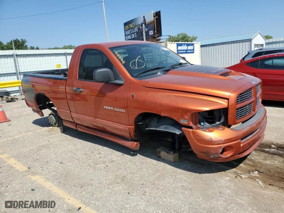 2005 Dodge Ram 1500 SLT with VIN 1D7HU16D15J619687, listed as a Copart auction lot 65439154 with 0 mi miles and Salvage Title. Bid and sale history available at carsss.com. Image 4.
