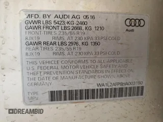 2017 Audi Q5 Premium Plus with VIN WA1L2AFP8HA003150, listed as a Copart auction lot 56228605 with 119,665 mi miles and Salvage title. Bid and sale history available at DreamBid. Image 14.