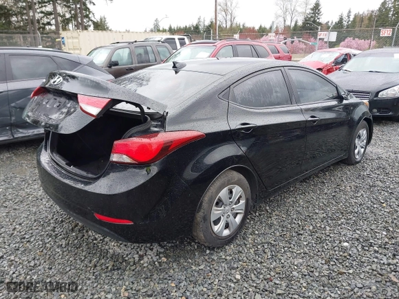 2016 Hyundai Elantra SE with VIN KMHDH4AE6GU628350, listed as a IAAI auction lot 41915493 with 1 mi miles. Bid and sale history available at carsss.com. Image 4.