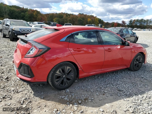 2019 Honda Civic Hatchback EX with VIN SHHFK7H60KU413917, listed as a Copart auction lot 76164844 with 62,487 mi miles and Salvage Title. Bid and sale history available at carsss.com. Image 3.