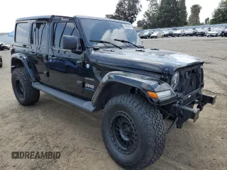 2024 Jeep Wrangler Sahara with VIN 1C4RJXP60RW116607, listed as a Copart auction lot 54562695 with 62,352 mi miles and Salvage title. Bid and sale history available at DreamBid. Image 4.