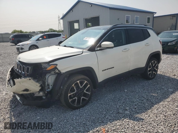 2018 Jeep Compass Limited z VIN 3C4NJDCB6JT206659, wystawiony jako Copart lot #58779315 z przebiegiem Nie podano mil oraz Szkoda całkowita • Salvage title. Historia ofert i sprzedaży dostępna na DreamBid. Obrazek 1.