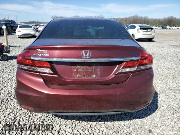 2014 Honda Civic Sedan EX with VIN 19XFB2F81EE080629, listed as a Copart auction lot 49690205 with 105,114 mi miles and Salvage Title. Bid and sale history available at carsss.com. Image 6.