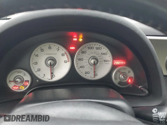 2002 Acura RSX Type S with VIN JH4DC530X2C034772, listed as a Copart auction lot 84755604 with 288,494 mi miles and Salvage Title. Bid and sale history available at carsss.com. Image 9.