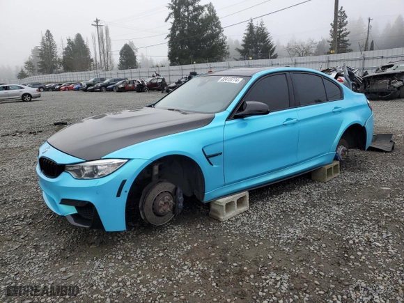 2015 BMW M3 with VIN WBS3C9C54FP804231, listed as a Copart auction lot 83415774 with NaN miles and Salvage Title. Bid and sale history available at carsss.com. Image 1.