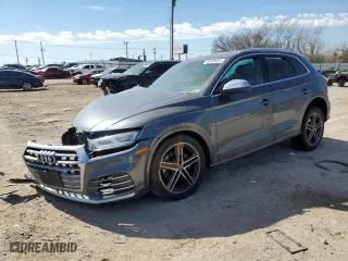 2020 Audi SQ5 Premium Plus with VIN WA1B4AFYXL2039715, listed as a Copart auction lot 46145635 with 0 mi miles and Salvage Title. Bid and sale history available at carsss.com. Image 1.
