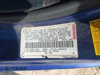 2002 Lexus IS 300/350 with VIN JTHBD192620049809, listed as a IAAI auction lot 42192634 with 251,199 mi miles and . Bid and sale history available at DreamBid. Image 9.