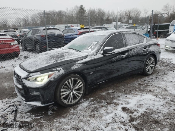 2020 Infiniti Q50 3.0t LUXE with VIN JN1EV7AR5LM257295, listed as a Copart auction lot 88443445 with 38,523 mi miles and Salvage Title. Bid and sale history available at carsss.com. Image 1.