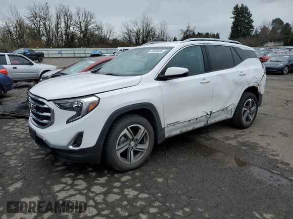2021 GMC Terrain SLT with VIN 3GKALVEV1ML314007, listed as a Copart auction lot 44845655 with 74,673 mi miles and Salvage Title. Bid and sale history available at DreamBid. Image 1.