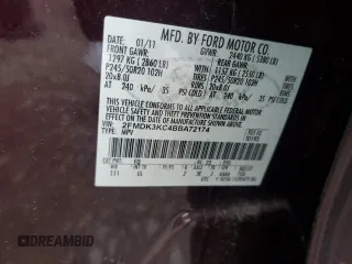 2011 Ford Edge Limited with VIN 2FMDK3KC4BBA72174, listed as a Copart auction lot 51898645 with 70,961 mi miles and Salvage Title. Bid and sale history available at carsss.com. Image 13.