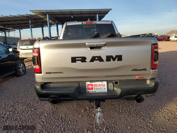 2019 Ram 1500 Rebel with VIN 1C6SRFET2KN885013, listed as a Copart auction lot 85568184 with 76,235 mi miles and Salvage Title. Bid and sale history available at carsss.com. Image 6.