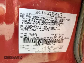 2008 Mercury Sable Premier с VIN 1MEHM42W48G607102, выставлен на аукционе Copart как лот 61003395 с пробегом 60 080 миль миль и Списание • Salvage title. История ставок и продаж доступна на DreamBid. Изображение 12.