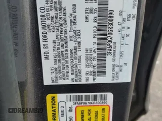 2016 Ford Fusion S with VIN 3FA6P0G70GR300890, listed as a Copart auction lot 52609785 with 91,790 mi miles and Salvage Title. Bid and sale history available at carsss.com. Image 12.