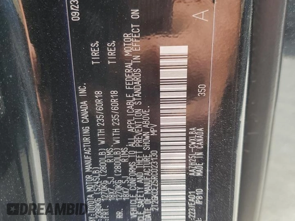 2024 Lexus NX 350h Premium with VIN 2T2GKCEZ5RC023130, listed as a Copart auction lot 55569605 with 22,705 mi miles and Salvage title. Bid and sale history available at DreamBid. Image 14.