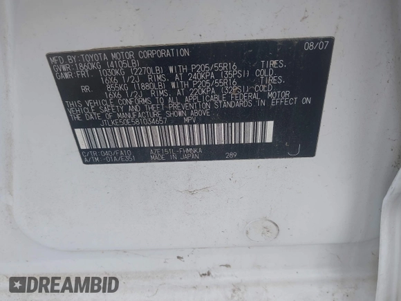 2008 Scion xB z VIN JTLKE50E581034657, wystawiony jako IAAI lot #41495286 z przebiegiem 116 441 mil mil oraz . Historia ofert i sprzedaży dostępna na DreamBid. Obrazek 9.