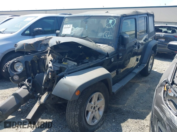 2017 Jeep Wrangler Unlimited Sport with VIN 1C4HJWDG1HL551090, listed as a IAAI auction lot 42619497 with 92,693 mi miles and . Bid and sale history available at DreamBid. Image 2.