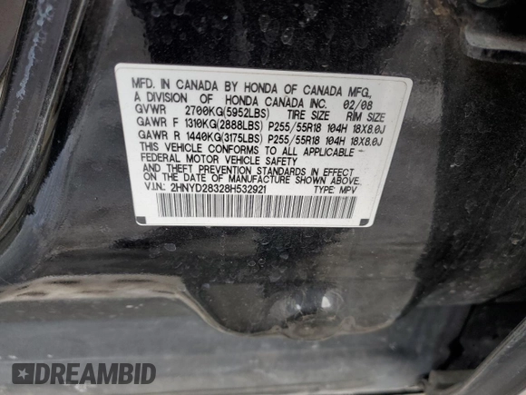 2008 Acura MDX Tech Pkg with VIN 2HNYD28328H532921, listed as a Copart auction lot 41893715 with 189,592 mi miles and Salvage Title. Bid and sale history available at carsss.com. Image 14.