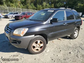 2008 Kia Sportage LX with VIN KNDJF724387517307, listed as a Copart auction lot 43701645 with 195,728 mi miles and Non Repairable. Bid and sale history available at carsss.com. Image 1.