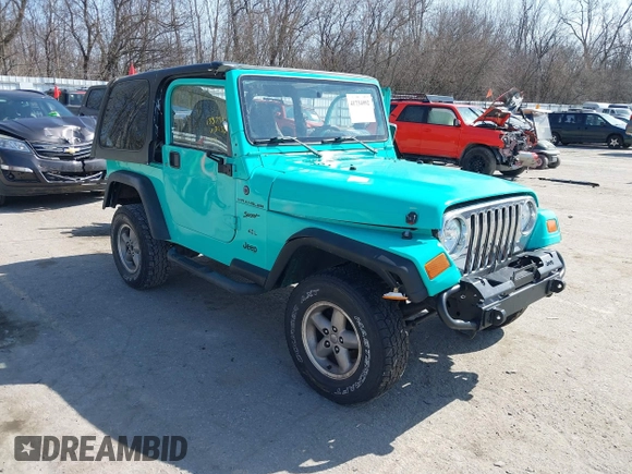1997 Jeep Wrangler Sport with VIN 1J4FY19S2VP423426, listed as a IAAI auction lot 41734992 with 164,706 mi miles. Bid and sale history available at carsss.com. Image 1.
