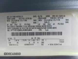 2018 Ford Transit с VIN 1FTYE1ZMXJKB03464, выставлен на аукционе IAAI как лот 41154785 с пробегом 72 451 миль миль и . История ставок и продаж доступна на DreamBid. Изображение 9.
