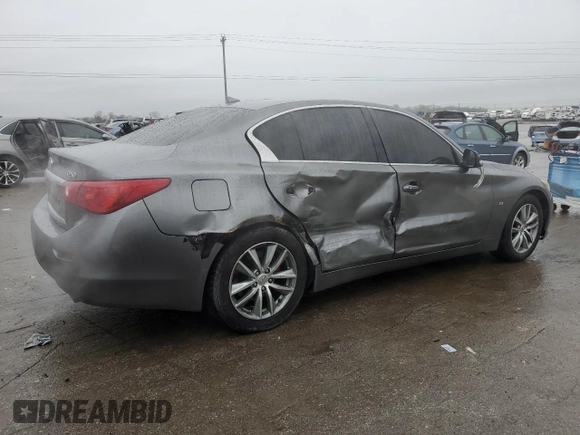 2015 Infiniti Q50 Premium with VIN JN1BV7AP0FM350554, listed as a Copart auction lot 45019465 with 95,069 mi miles and Salvage Title. Bid and sale history available at DreamBid. Image 3.