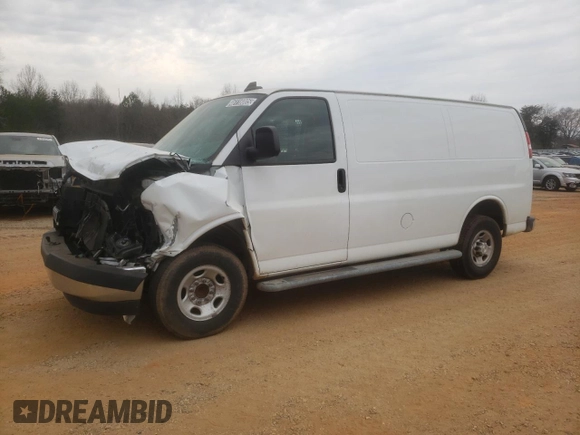 2020 Chevrolet Express Cargo with VIN 1GCWGAFG8L1203183, listed as a Copart auction lot 46116005 with 65,023 mi miles and Salvage title. Bid and sale history available at DreamBid. Image 1.