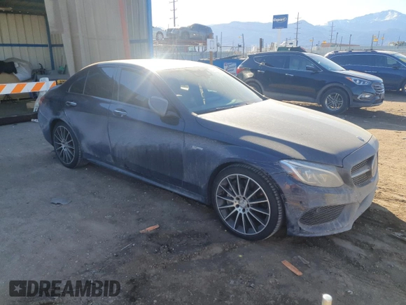 2017 Mercedes-Benz C 43 AMG with VIN 55SWF6EB9HU187322, listed as a Copart auction lot 44614605 with 92,898 mi miles and Salvage Title. Bid and sale history available at DreamBid. Image 4.
