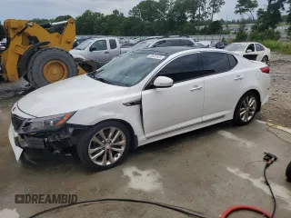 2014 Kia Optima SX Turbo with VIN 5XXGR4A64EG292854, listed as a Copart auction lot 59667425 with 163,189 mi miles and Salvage title. Bid and sale history available at DreamBid. Image 1.