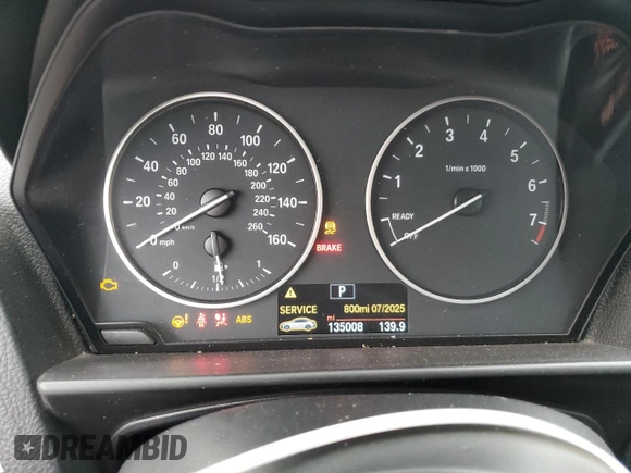2015 BMW 2 Series 228i xDrive with VIN WBA1F7C51FVX95555, listed as a Copart auction lot 86795714 with 135,008 mi miles and Clean Title. Bid and sale history available at carsss.com. Image 9.