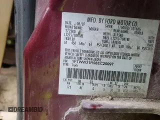 2008 Ford F-350 XL with VIN 1FTWW31R58EC25097, listed as a Copart auction lot 50881335 with Not Provided miles and Salvage Title. Bid and sale history available at DreamBid. Image 12.