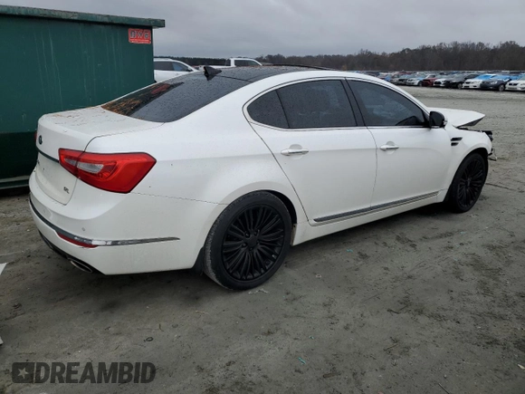 2015 Kia Cadenza Premium with VIN KNALN4D76F5191039, listed as a Copart auction lot 80936574 with 135,299 mi miles and Salvage Title. Bid and sale history available at carsss.com. Image 3.