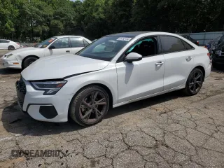 2024 Audi A3 Premium Plus with VIN WAUBUDGY8RA024308, listed as a Copart auction lot 65782184 with 7,654 mi miles and Salvage Title. Bid and sale history available at carsss.com. Image 1.