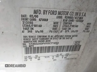 2000 Ford Excursion Limited с VIN 1FMSU43F4YEC71853, выставлен на аукционе IAAI как лот 41405726 с пробегом 225 956 миль миль и . История ставок и продаж доступна на DreamBid. Изображение 9.