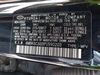 2023 Hyundai Kona SEL with VIN KM8K6CAB9PU990203, listed as a IAAI auction lot 42121756 with 40,537 mi miles. Bid and sale history available at carsss.com. Image 9.