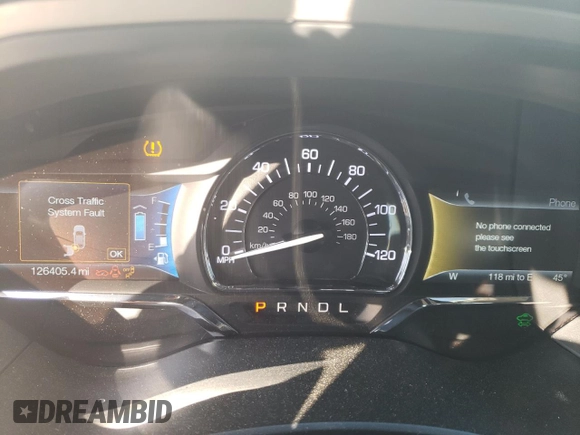 2015 Lincoln MKZ Hybrid with VIN 3LN6L2LUXFR624386, listed as a Copart auction lot 52366325 with 126,405 mi miles and Salvage title. Bid and sale history available at DreamBid. Image 9.