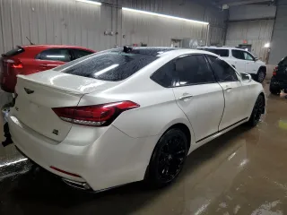2017 Genesis G80 3.8L with VIN KMHGN4JE2HU170460, listed as a Copart auction lot 50372355 with 66,336 mi miles and Salvage Title. Bid and sale history available at carsss.com. Image 3.