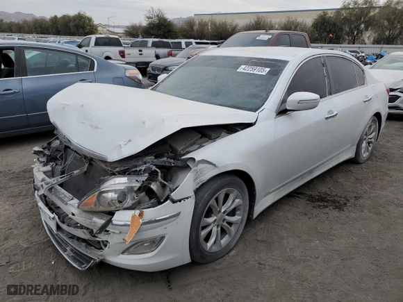 2013 Hyundai Genesis 3.8L with VIN KMHGC4DD8DU243494, listed as a Copart auction lot 42259105 with 132,883 mi miles and Salvage Title. Bid and sale history available at carsss.com. Image 1.