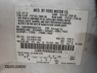 2016 Lincoln MKS с VIN 1LNHL9DK0GG601318, выставлен на аукционе Copart как лот 80114224 с пробегом 67 526 миль миль и Списание • Salvage title. История ставок и продаж доступна на DreamBid. Изображение 13.