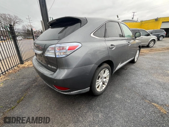 2012 Lexus RX 450h with VIN JTJZB1BA3C2406731, listed as a Copart auction lot 49782595 with 167,699 mi miles and Clean title. Bid and sale history available at DreamBid. Image 4.