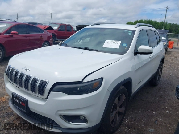 2019 Jeep Cherokee Limited with VIN 1C4PJMDX1KD282154, listed as a IAAI auction lot 42375387 with 135,273 mi miles and . Bid and sale history available at DreamBid. Image 2.