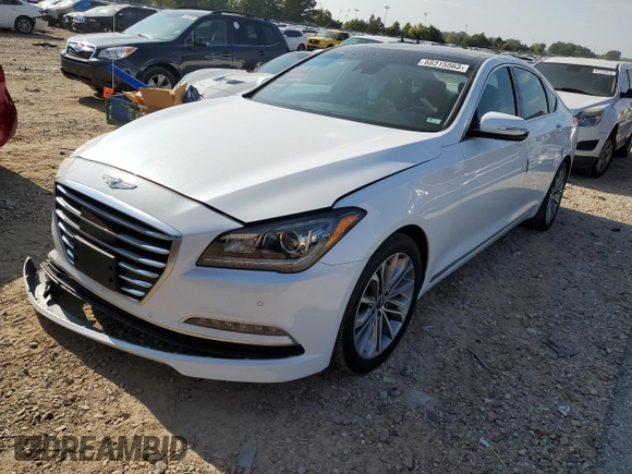 2017 Genesis G80 3.8L with VIN KMHGN4JE4HU193223, listed as a Copart auction lot 68315563 with 34,690 mi miles and Salvage Title. Bid and sale history available at carsss.com. Image 1.