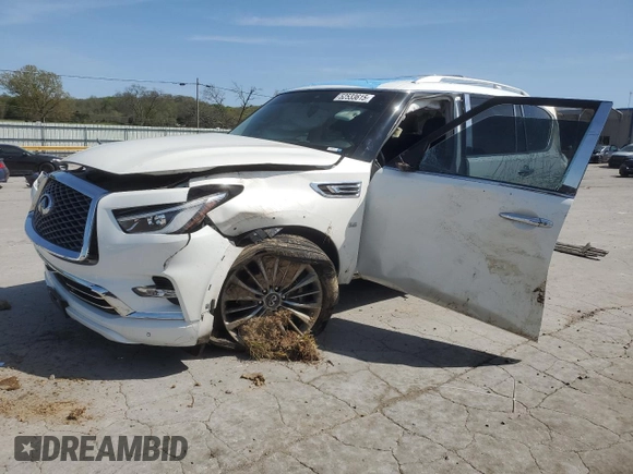 2020 Infiniti QX80 Luxe z VIN JN8AZ2NE2L9252153, wystawiony jako Copart lot #52533615 z przebiegiem 74 577 mil mil oraz Szkoda całkowita • Salvage title. Historia ofert i sprzedaży dostępna na DreamBid. Obrazek 1.