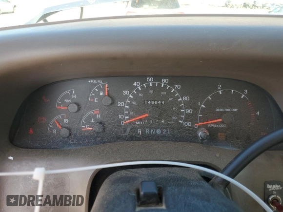 1999 Ford F-350 with VIN 1FTWX32F6XED54952, listed as a Copart auction lot 57676805 with 146,544 mi miles and Salvage title. Bid and sale history available at DreamBid. Image 9.